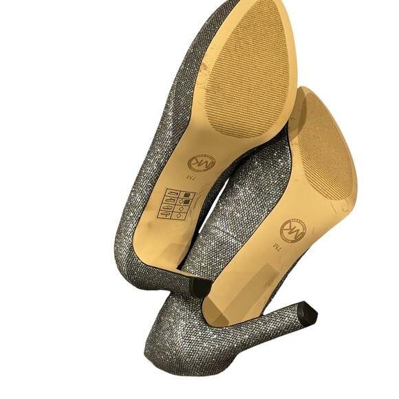 MICHAEL Michael Kors Chantal Platform Pump Heel Pointed Toe Silver Size 7M NWB - Picture 10 of 12